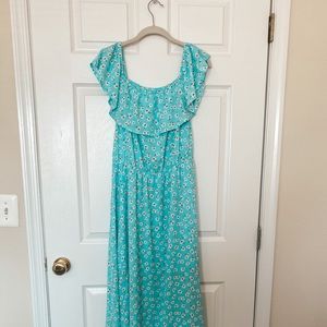 Francesca’s Floral Blue Maxi Dress